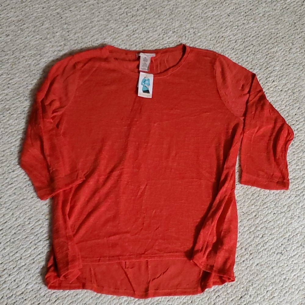 NWT red Philosophy 3/4 sleeve top